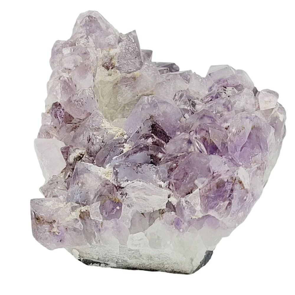 Raw Amethyst Quartz Geode Drilled Tealight Candle Holder 6x3.5x2.75 Med Purple